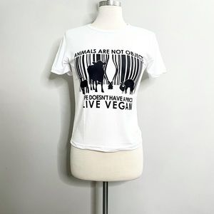 LIVE VEGAN Women’s Short Sleeve Graphic T-Shirt